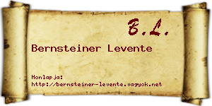 Bernsteiner Levente névjegykártya